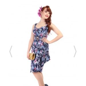 Collectif Tallulah Hibiscus Sarong Dress UK 10, 6